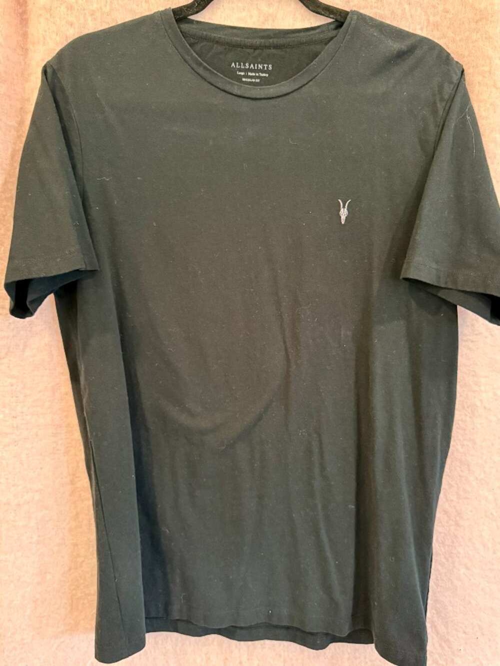 Allsaints Mens Crew Neck, logo shirt Size L , Regular Fit